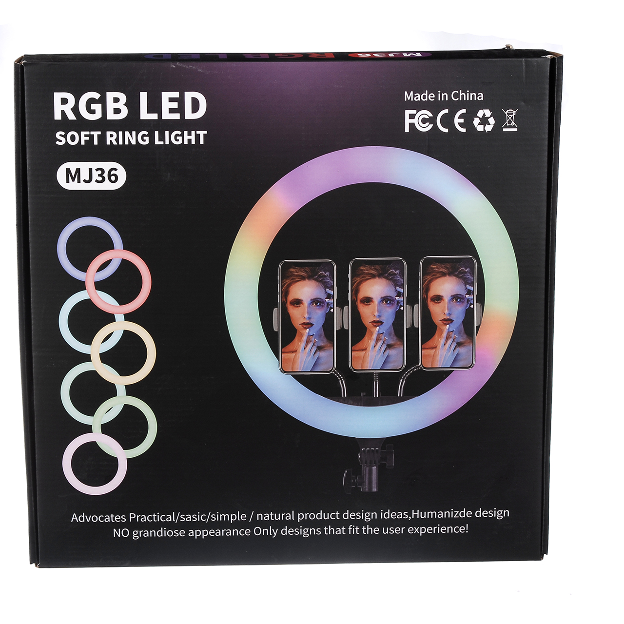 Кольцевая LED лампа для селфи MJ36 RGB