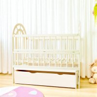Кроватка детская маятник с откидным бортиком + шухляда TOYS 
