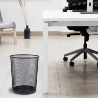 Металлическая корзина для бумаг Paper Basket круглая 12 л (WW01445ST) Черная