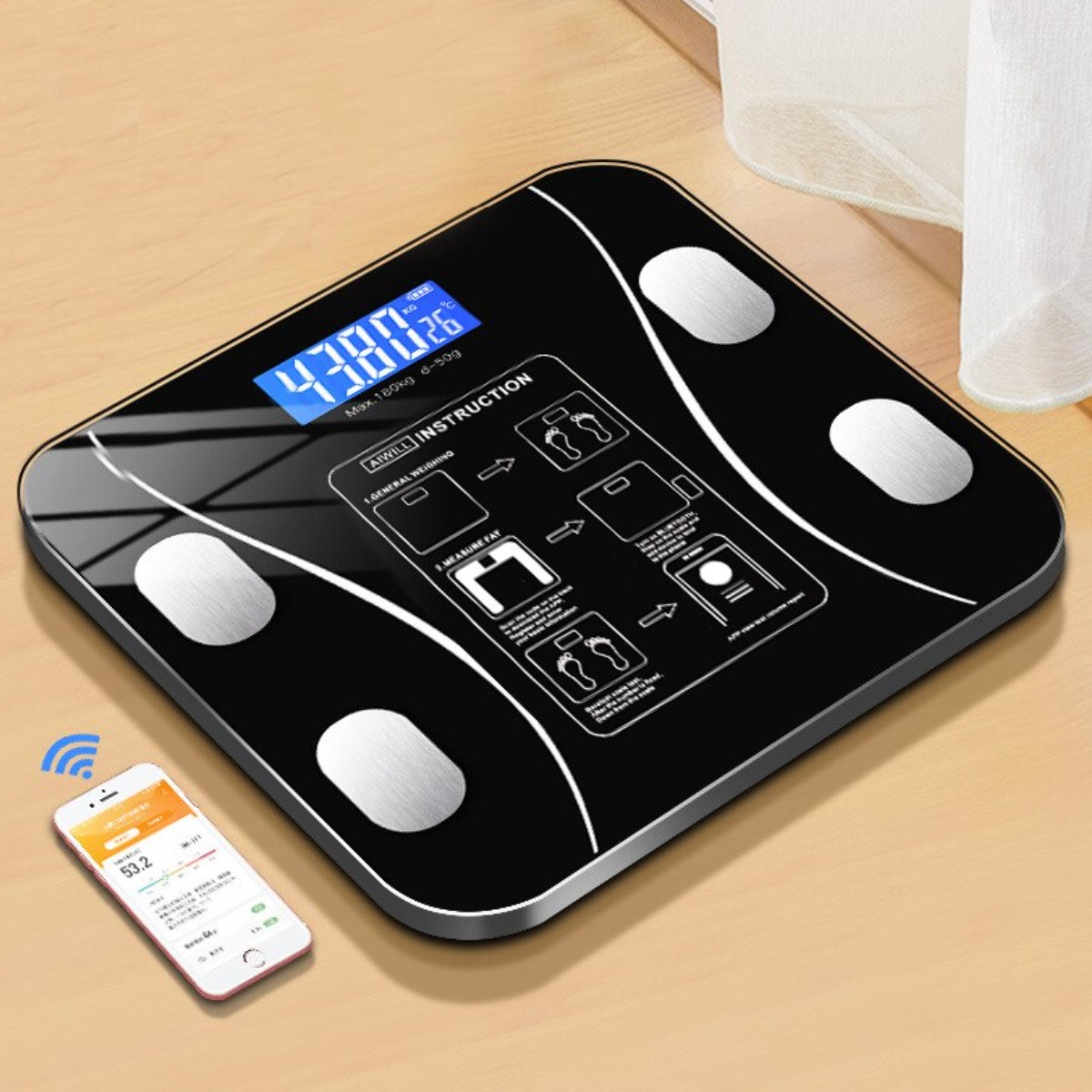 Напольные умные фитнес весы Scale one с Bluetooth до 180 кг
