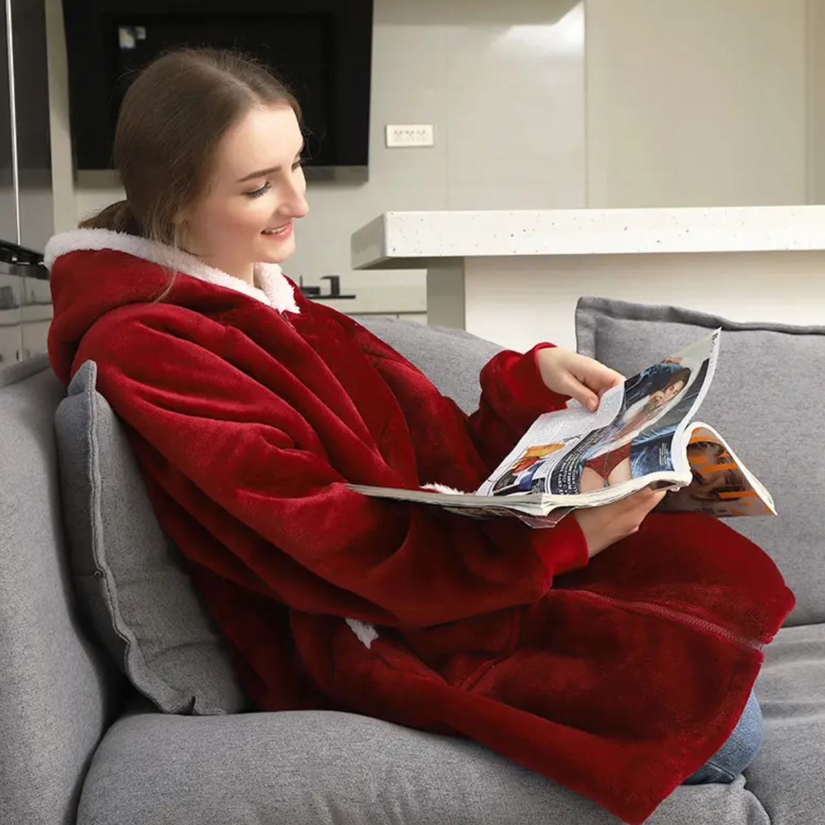 Толстовка-плед с капюшоном Huggle Hoodie One Size