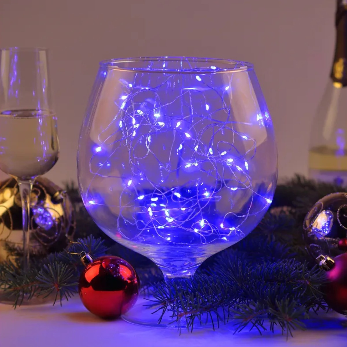 Гірлянда новорічна на батарейках Xmas "Крапля роси" 20 м (7293) Синя