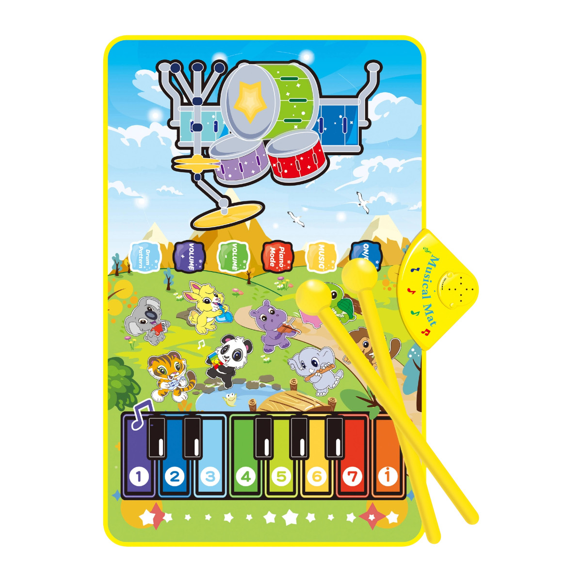 Музичний килимок Musical Instrument Drum Kit 2 в 1 Піаніно-ударник (YQ 3228)