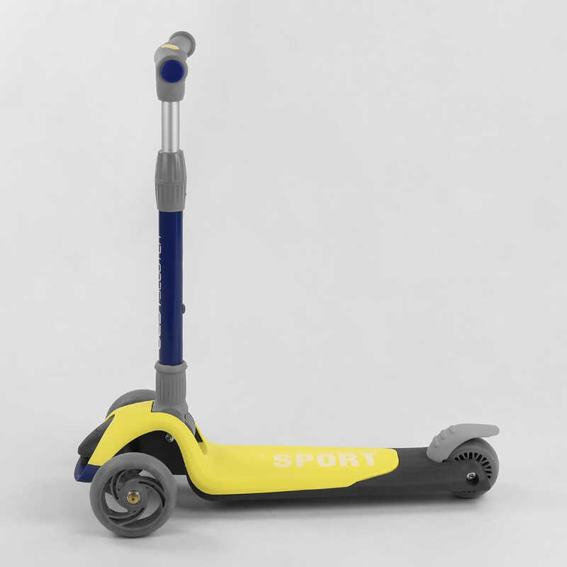 Самокат_трехколесный_F-55295_(6)_Best_Scooter_ЖЕЛТЫЙ_складной_алюминиевый_руль_3_колеса_PU_со_светом