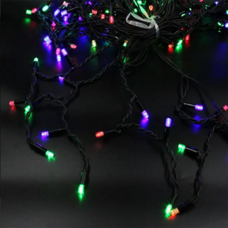 Xmas гирлянда LED 120 3.3Line Short curtain Сосульки M-2 RGB BLACK WIRE 5M Ул.+соед (7235)