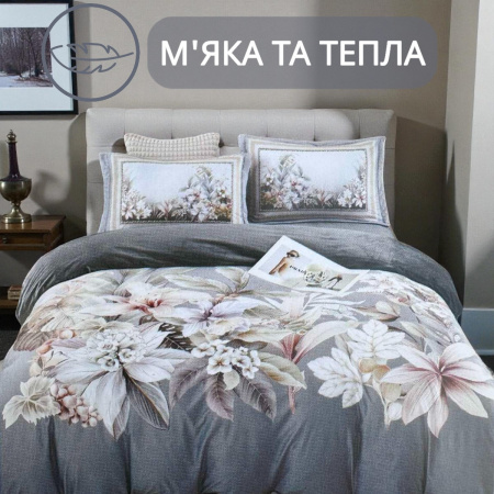 Велюрова постільна білизна Євро KOLOCO "5D малюнок" (42543) 