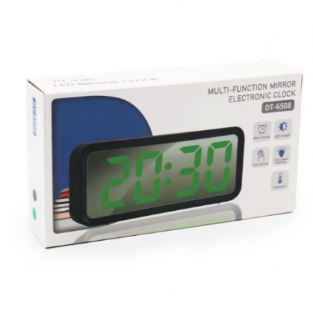 Настільний годинник Led Mirror Clock (DT 6508) Зелене підсвічування