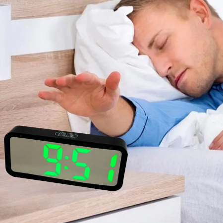 Настільний годинник Led Mirror Clock (DT 6508) Зелене підсвічування