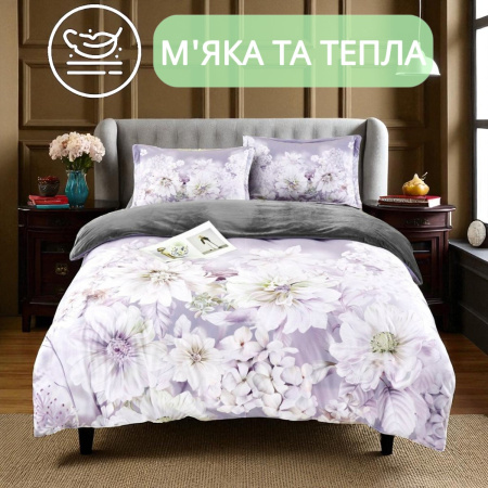 Велюрова постільна білизна Євро KOLOCO "5D малюнок" (42290) 