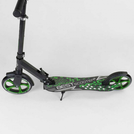 Самокат_70875_(2)_Best_Scooter_ЧЕРНЫЙ_зажим_руля_переднее_колесо_PU_-_230мм_заднее_колесо_PU_-_200мм