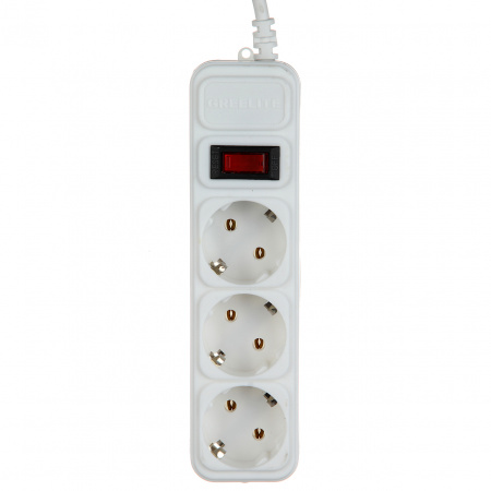 Подовжувач Greelite на 3 розетки 5 м White