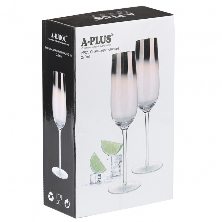 Бокалы для шампанского A-PLUS 2 шт 270 мл (9050)