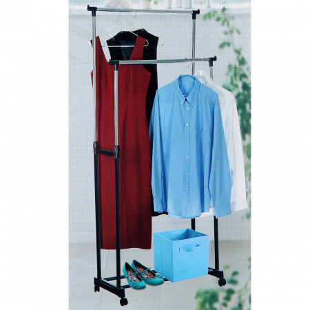 Телескопічна стійка-вішалка для одягу та взуття Double Pole Clothes Horse 340 LR