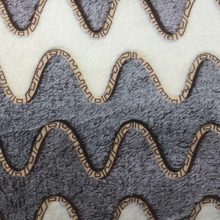 Плед Евро Home Textiles 200 х 230 (34483) Серо-молочные волны