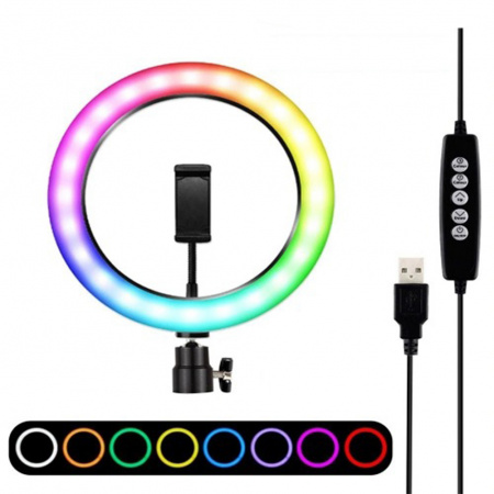 Кольцевая LED лампа для селфи MJ33 RGB