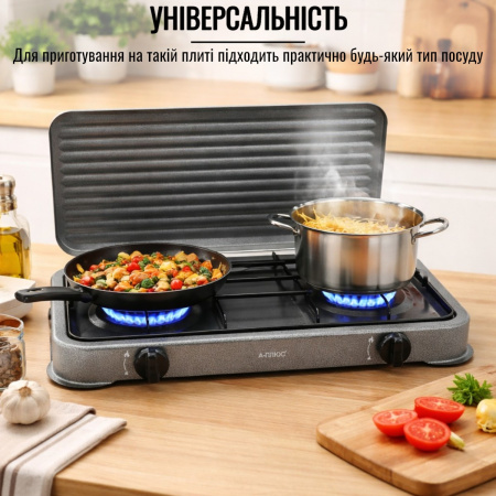 Газова плита A-PLUS 2 конфорки (2106) Gray