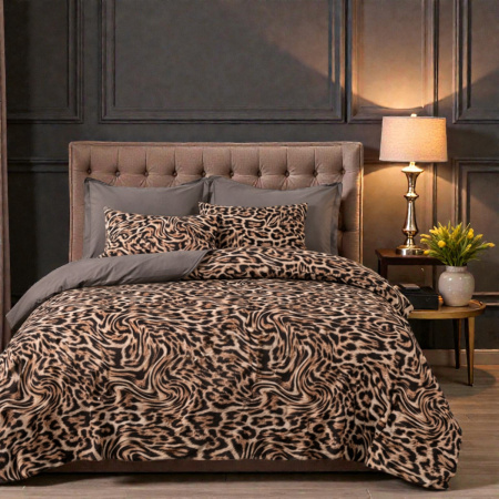 Постільна білизна Євро KOLOCO "Animal Print" фланель (42860)