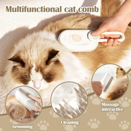 Парова щітка-масажер для тварин PET SPRAY MASSAGE BRUSH (R97846)
