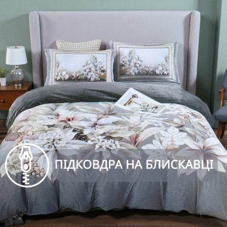 Велюрова постільна білизна Євро KOLOCO "5D малюнок" (42543) 