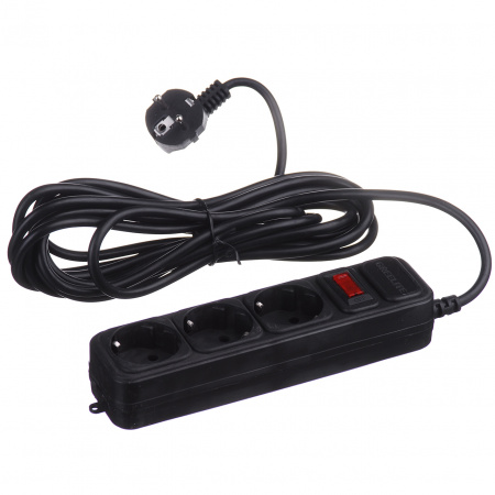 Удлинитель Greelite на 3 розетки 5 м black