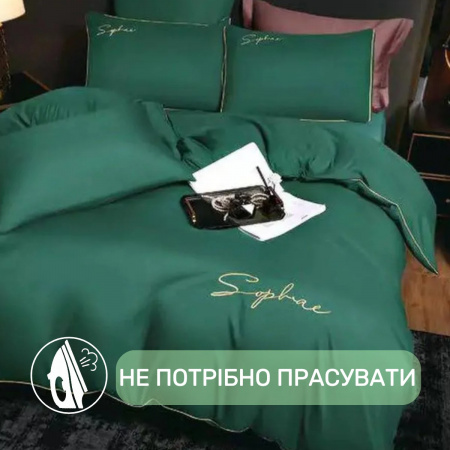 Постельное белье полуторное KOLOCO Sophae сатин (40689) Зеленый