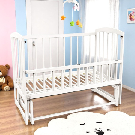 Кроватка детская маятник с откидным бортиком TOYS 