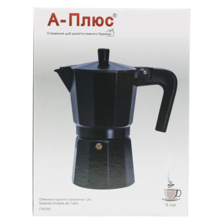 Гейзерна кавоварка A-PLUS на 6 чашок (3082) Black