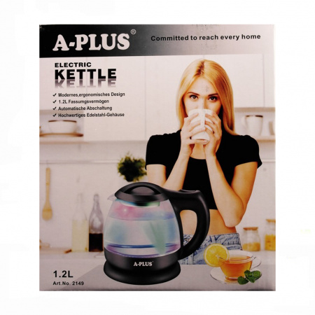Электрочайник стекло A-PLUS 1.2 л (2149)