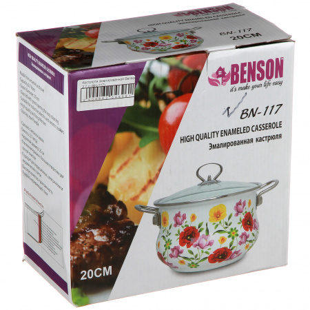 Кастрюля эмалированная Benson 2.7 л (BN-117)