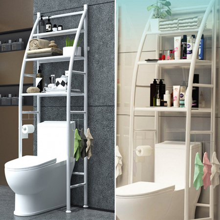 Полиця стелаж підлогова над унітазом Toilet Rack 47 х 25 х 160 см (362 TO)