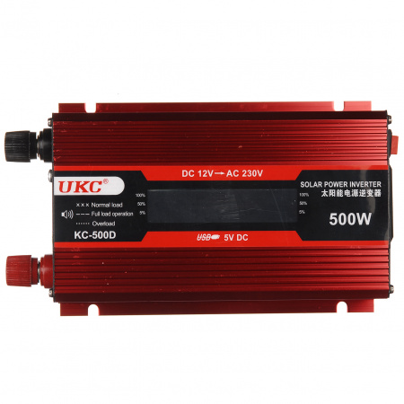 Инвертор преобразователь UKC KC-500D AC/DC с 12 на 220 вольт + LCD 500W