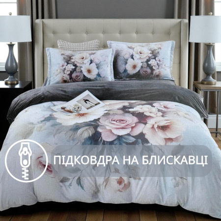 Велюровое постельное белье Евро KOLOCO "5D рисунок" (42541) 