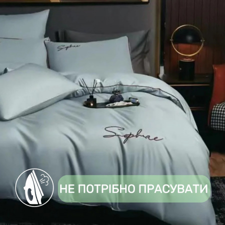 Постельное белье семейное KOLOCO Sophae сатин (40712) Светло-голубой
