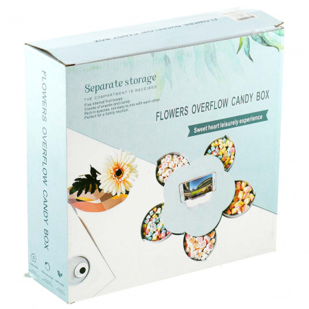 Тарілка для закусок, що обертається, з підставкою під телефон Flowers Candy Box 27 х 6.5 см (TL00159