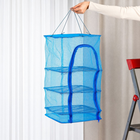 Підвісна сітка сушарка для сушіння риби фруктів овочів грибів Fish Drying Net 4 яруси 40 х 40 х 65 см