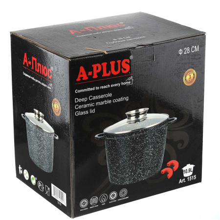 Кастрюля A-PLUS 10.9 л (1515) Мраморное покрытие