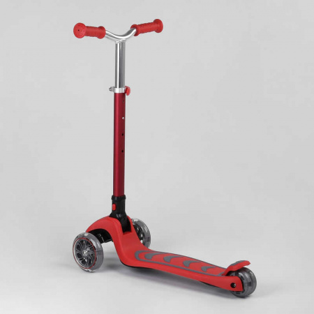 Самокат_трехколесный_Y-00325_(4)_Best_Scooter_КРАСНЫЙ_складной_алюминиевый_руль_4_колеса_PU_со_свето