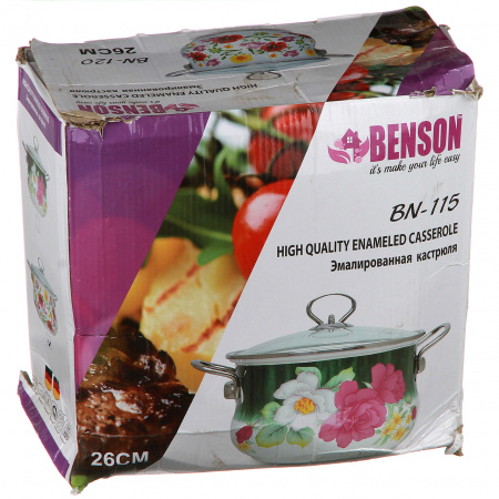 Кастрюля эмалированная Benson 5.9 л (BN-115)