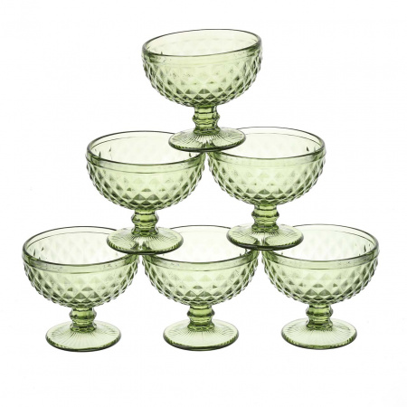 Креманки набір для морозива Garbo Glassware 300 мл 6 шт (2610DZS/Green)