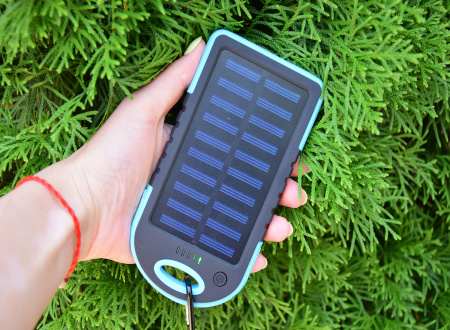 Павер Банк на сонячній батареї Solar 10000 mAh Blue