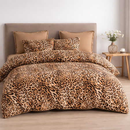 Постільна білизна Євро KOLOCO "Animal Print" фланель (42859)