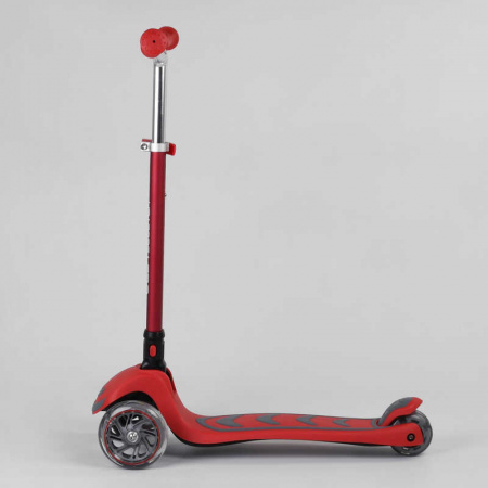 Самокат_трехколесный_Y-00325_(4)_Best_Scooter_КРАСНЫЙ_складной_алюминиевый_руль_4_колеса_PU_со_свето