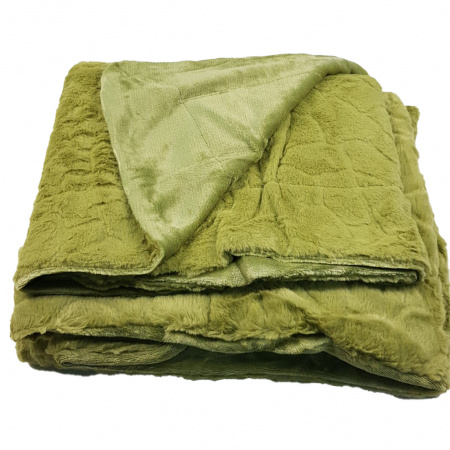 Плед покрывало шиншилла HOME TEXTILES микрофибра 220 х 240 (34648) Оливковый