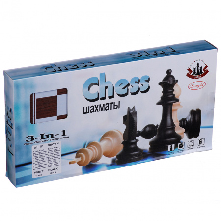 Шахи шашки нарди дерев'яні Chess 3 в 1 (F 22016)