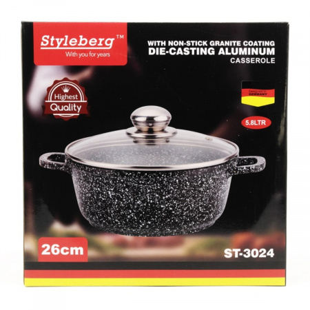 Каструля Styleberg 5.8 л (ST-3024) Гранітне покриття