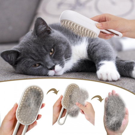 Парова щітка-масажер для тварин PET SPRAY MASSAGE BRUSH (R97846)