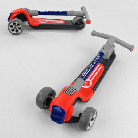 Самокат_трехколесный_RS-9119_(6)_Best_Scooter_КРАСНЫЙ_складной_алюминиевый_руль_3_колеса_PU_со_свето