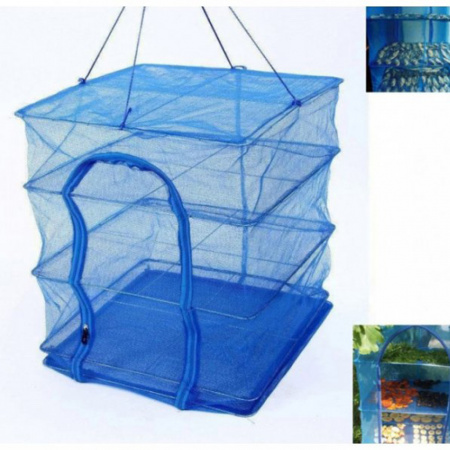 Підвісна сітка сушарка для сушіння риби фруктів овочів грибів Fish Drying Net 4 яруси 40 х 40 х 65 см