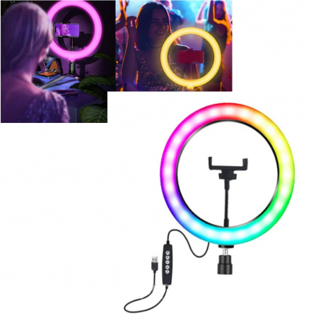 Кольцевая LED лампа для селфи MJ26 RGB