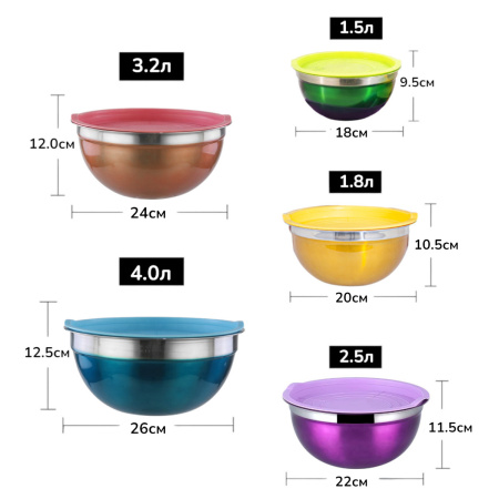 Набор мисок салатниц Salad Bowl 5 шт 